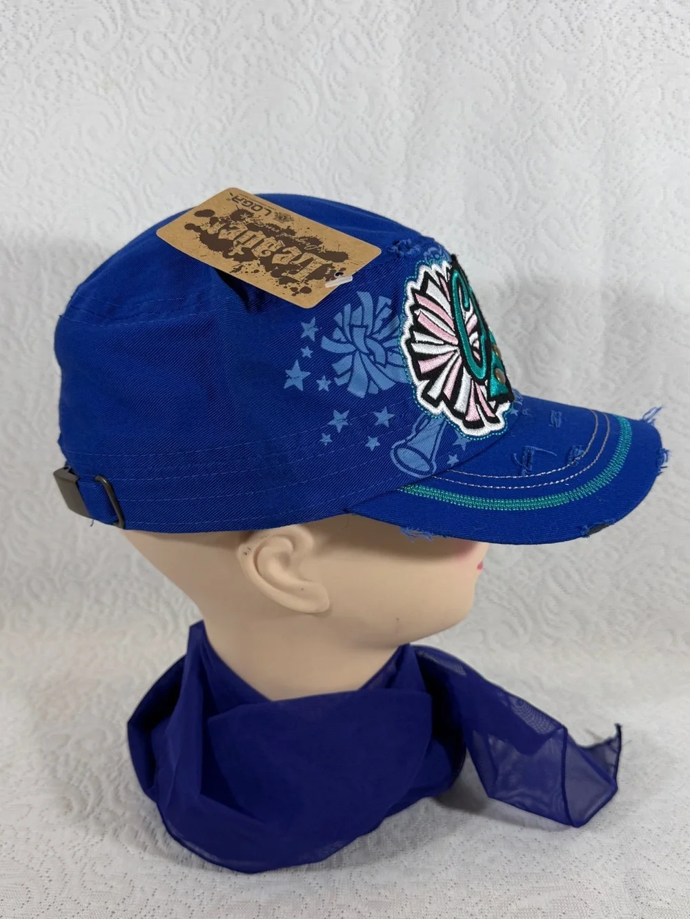New With Tag Cheer Mom Embroidered Blue women Cap Hat